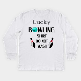 Lucky Bowling Gift For Mom Mothers Day Kids Long Sleeve T-Shirt